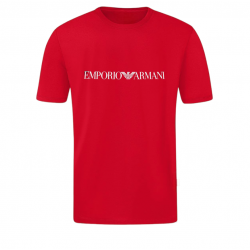T-SHIRT 100% ΒΑΜΒΑΚΙ ΜΕ LOGO - ΚΟΚΚΙΝΟ- EMPORIO